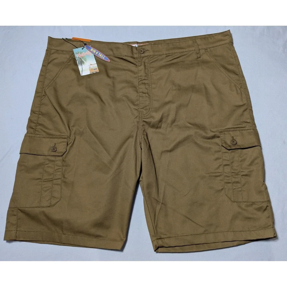 HUNTINGTON BC Men Big & Tall  48 (Actual 50x12) British Khaki Cargo Shorts NEW‎